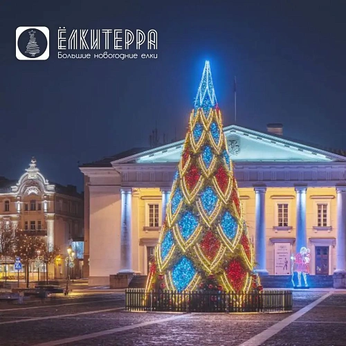 Искусственная уличная елка 12 метров с комплектом оформления Златы